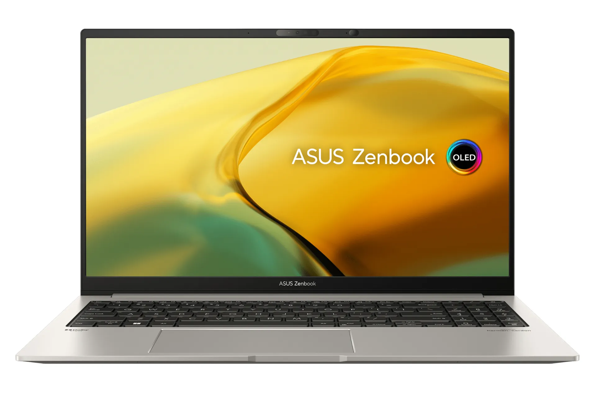 لپ تاپ ایسوس ASUS Zenbook 15 OLED UM3504DA نمای جلو صفحه نمایش روشن