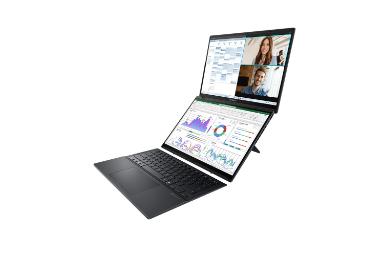 لپ تاپ ایسوس ASUS Zenbook DUO UX8406 نمای جلو و راست