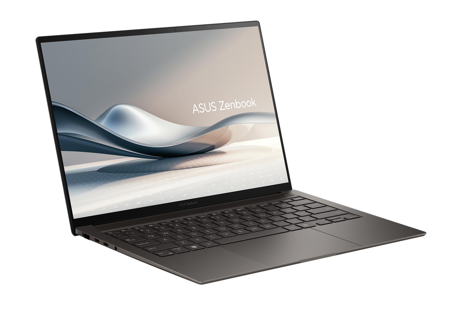 لپ تاپ ایسوس ASUS Zenbook S 14 UX5406 رنگ مشکی نمای جلو و چپ