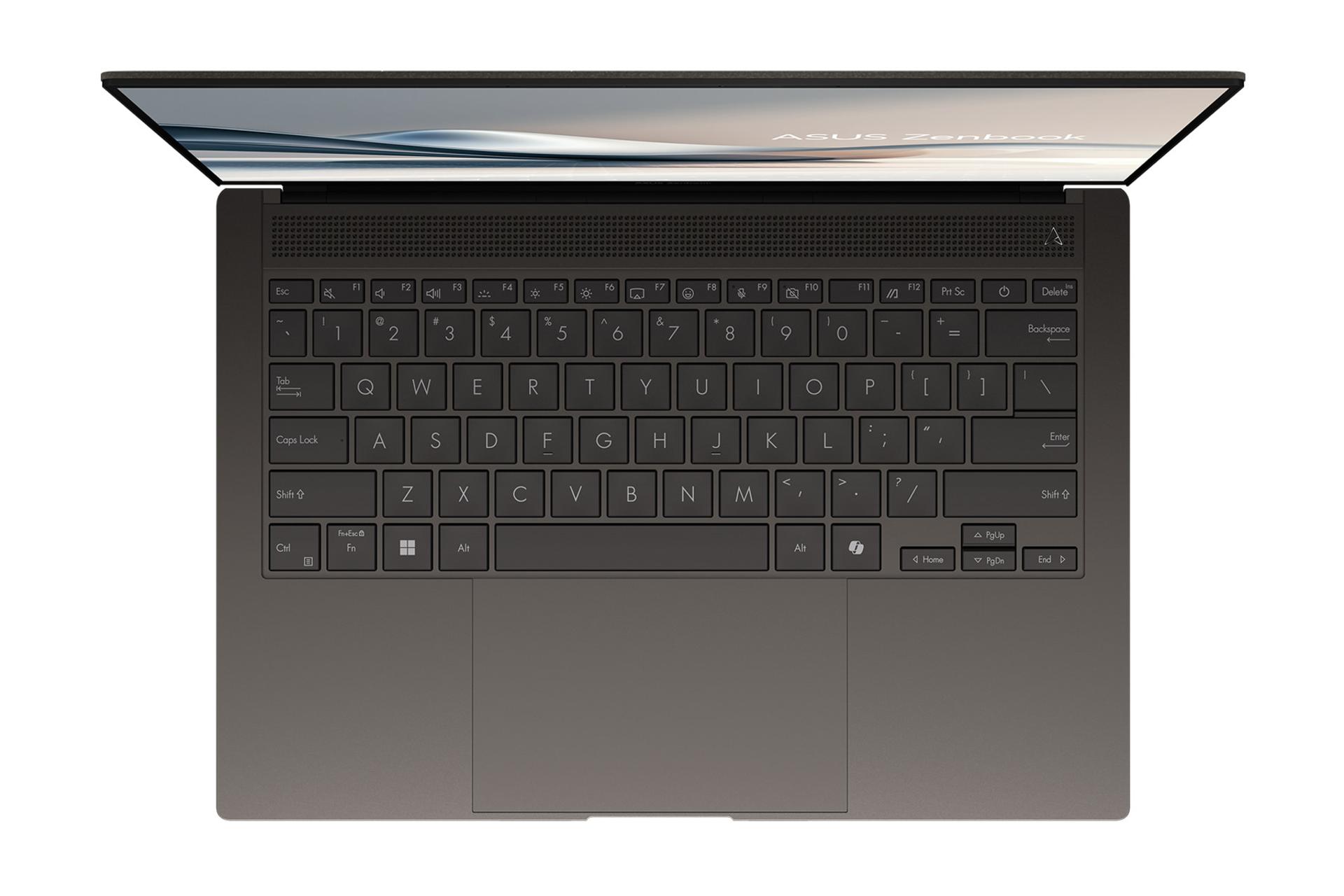 لپ تاپ ایسوس ASUS Zenbook S 14 UX5406 رنگ مشکی نمای بالا و کیبورد