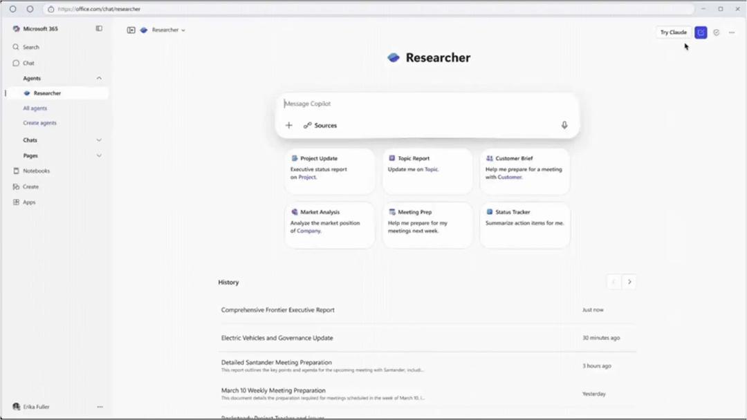 بخش researcher کوپایلت
