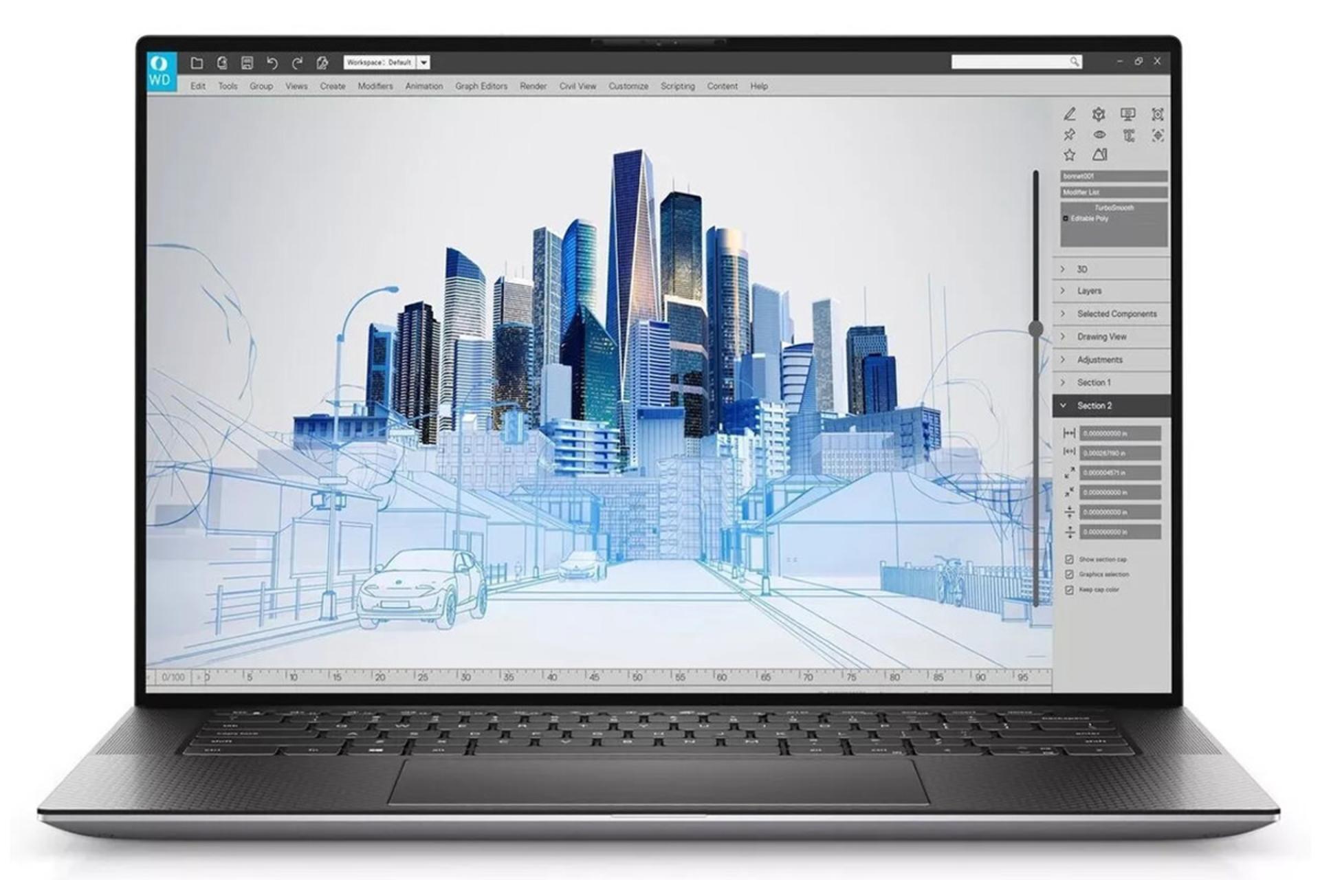 لپ تاپ دل Dell Precision 5550 نمای جلو