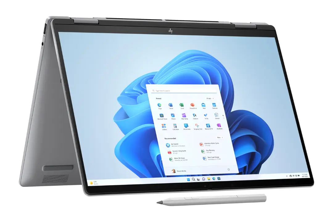 لپ تاپ اچ پی HP ENVY x360 14-fa0013dx نمای جلو به همراه قلم