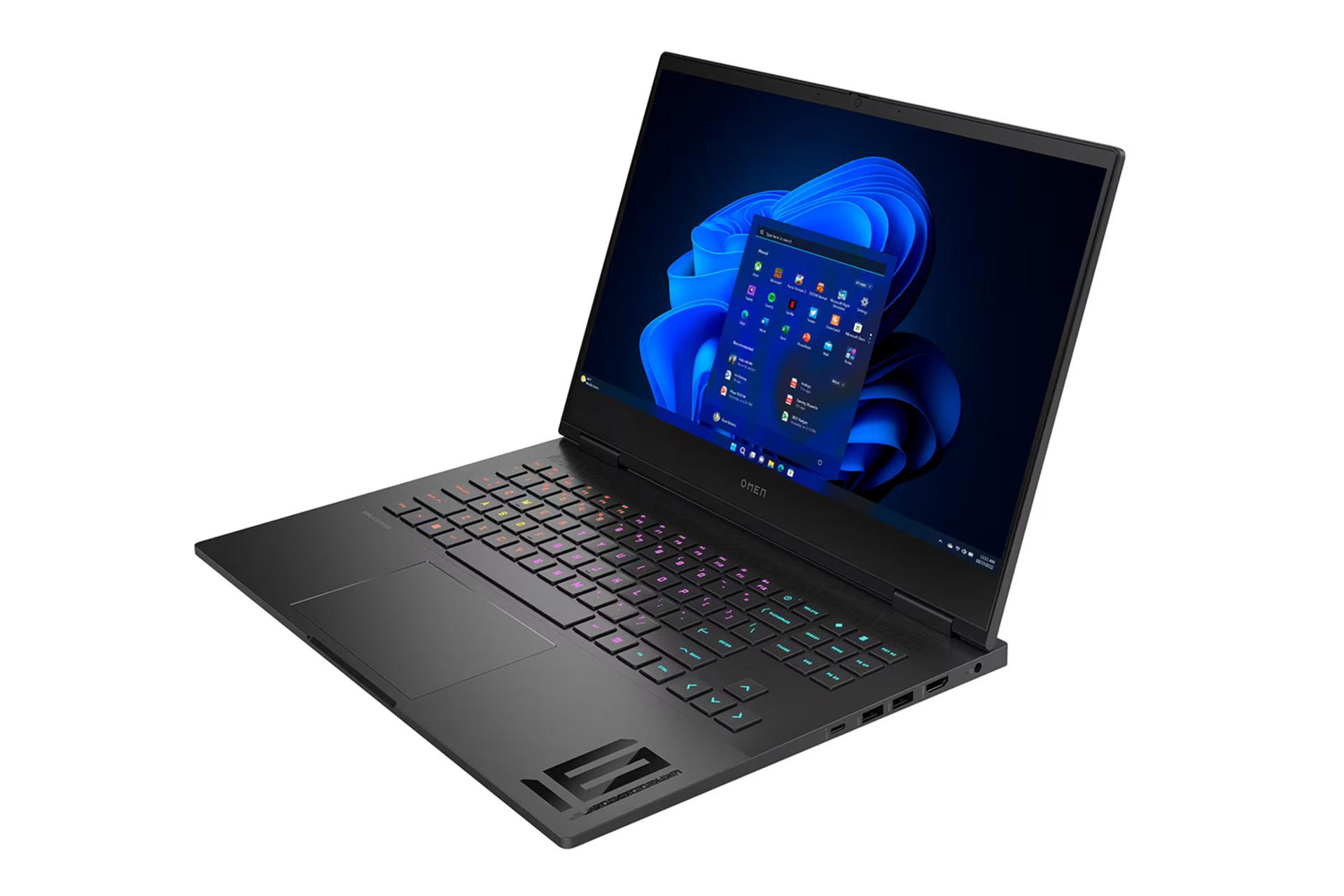 لپ تاپ اچ پی HP OMEN 16-WD0073DX نمای جلو و راست