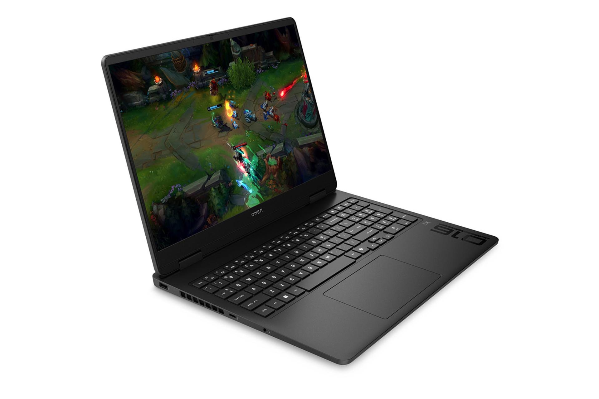 لپ تاپ اچ پی HP OMEN Slim 16t-an000 نمای جلو و چپ