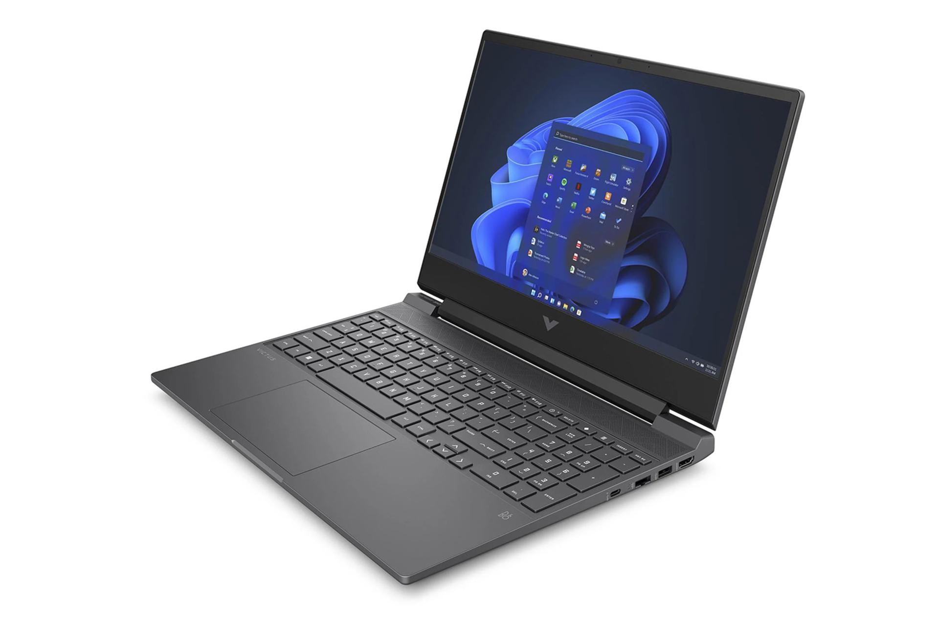 لپ تاپ اچ پی HP Victus 15-fa1114TX نمای جلو و راست