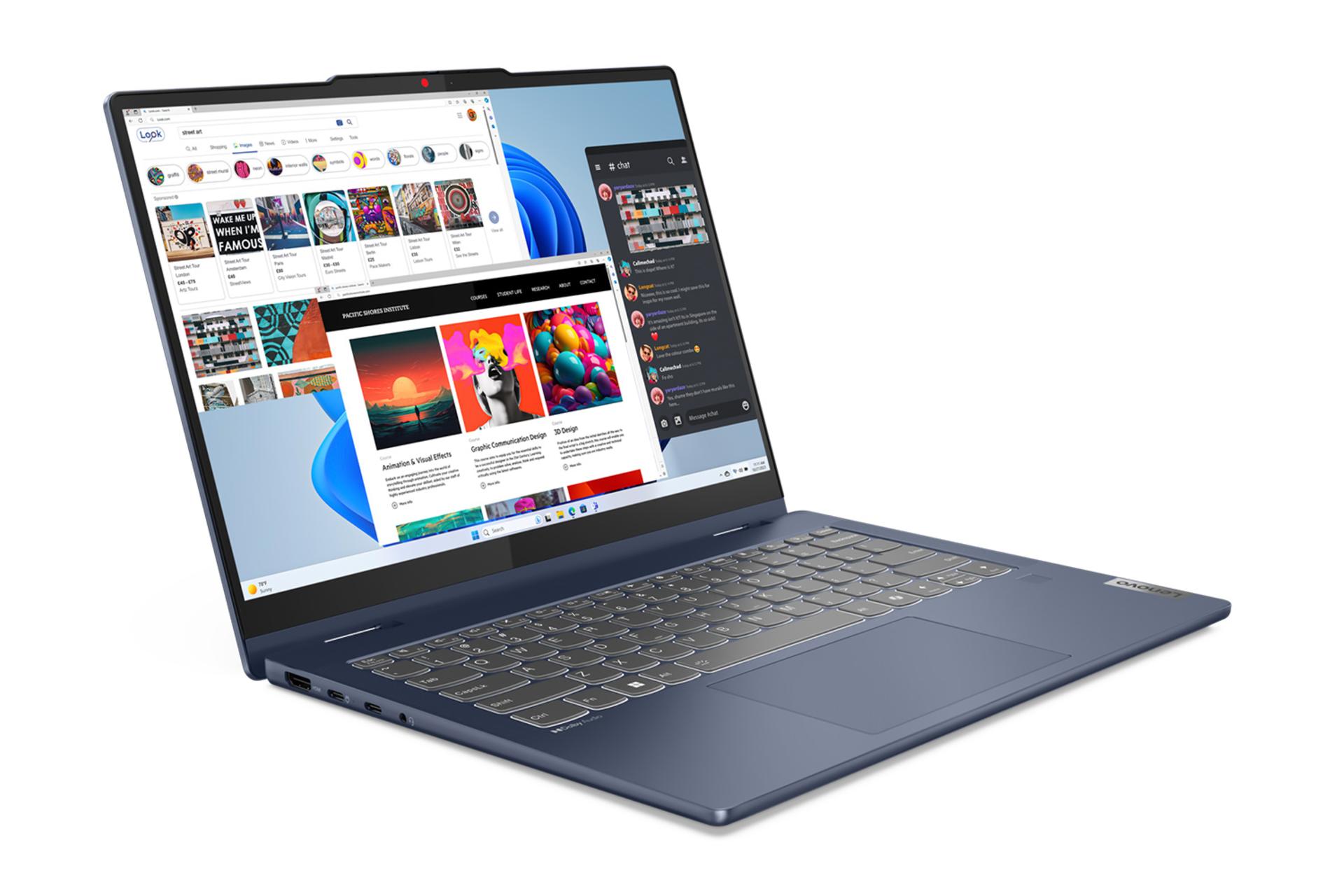 لپ تاپ لنوو Lenovo IdeaPad 5 2-in-1 14IRH9 نمای جلو و چپ