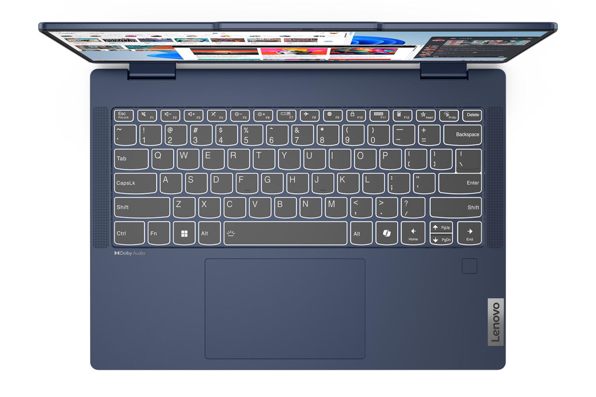 لپ تاپ لنوو Lenovo IdeaPad 5 2-in-1 14IRH9 نمای بالا و کیبورد