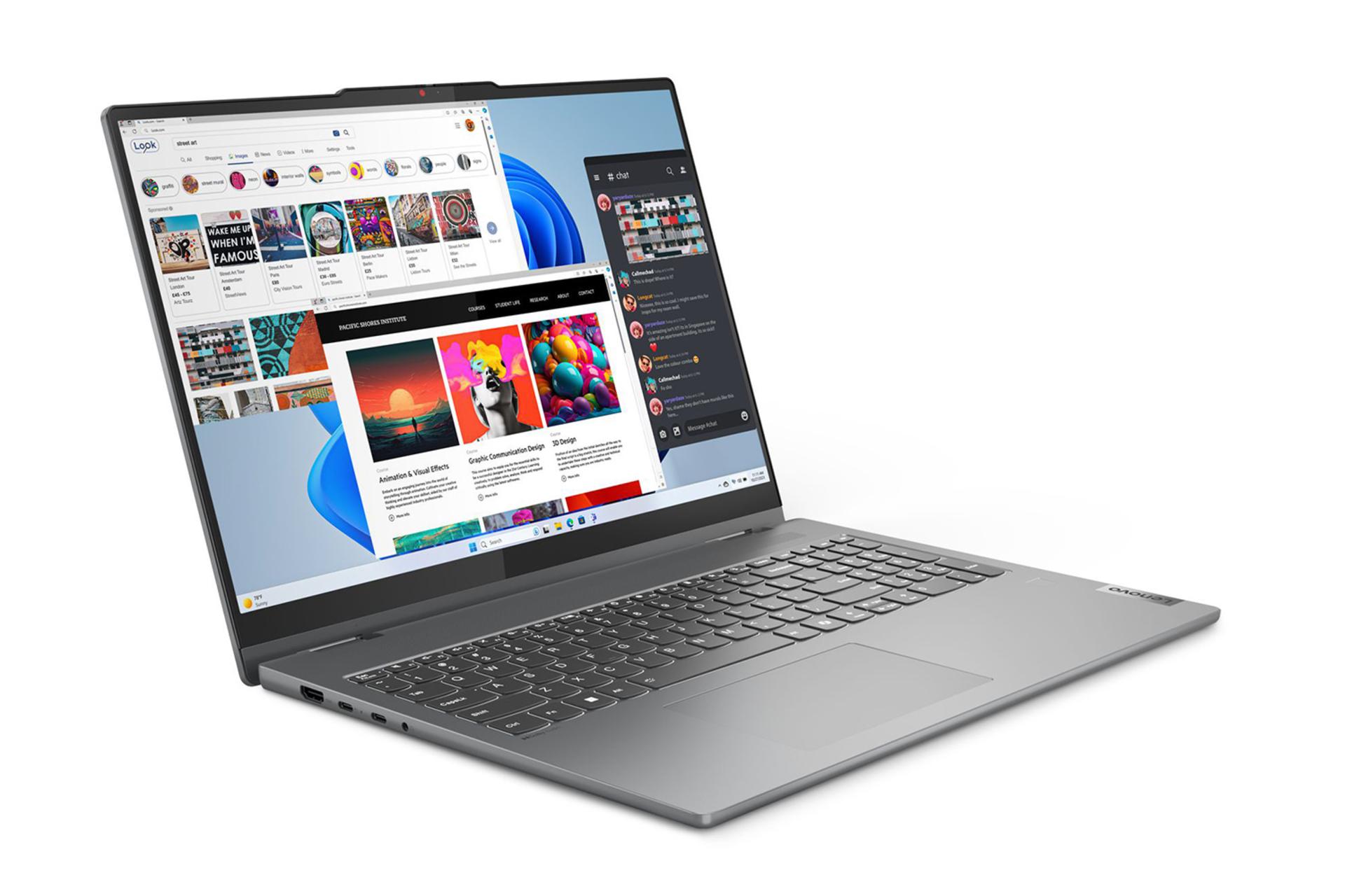 لپ تاپ لنوو Lenovo IdeaPad 5 2-in-1 16IRU9 نمای جلو و چپ