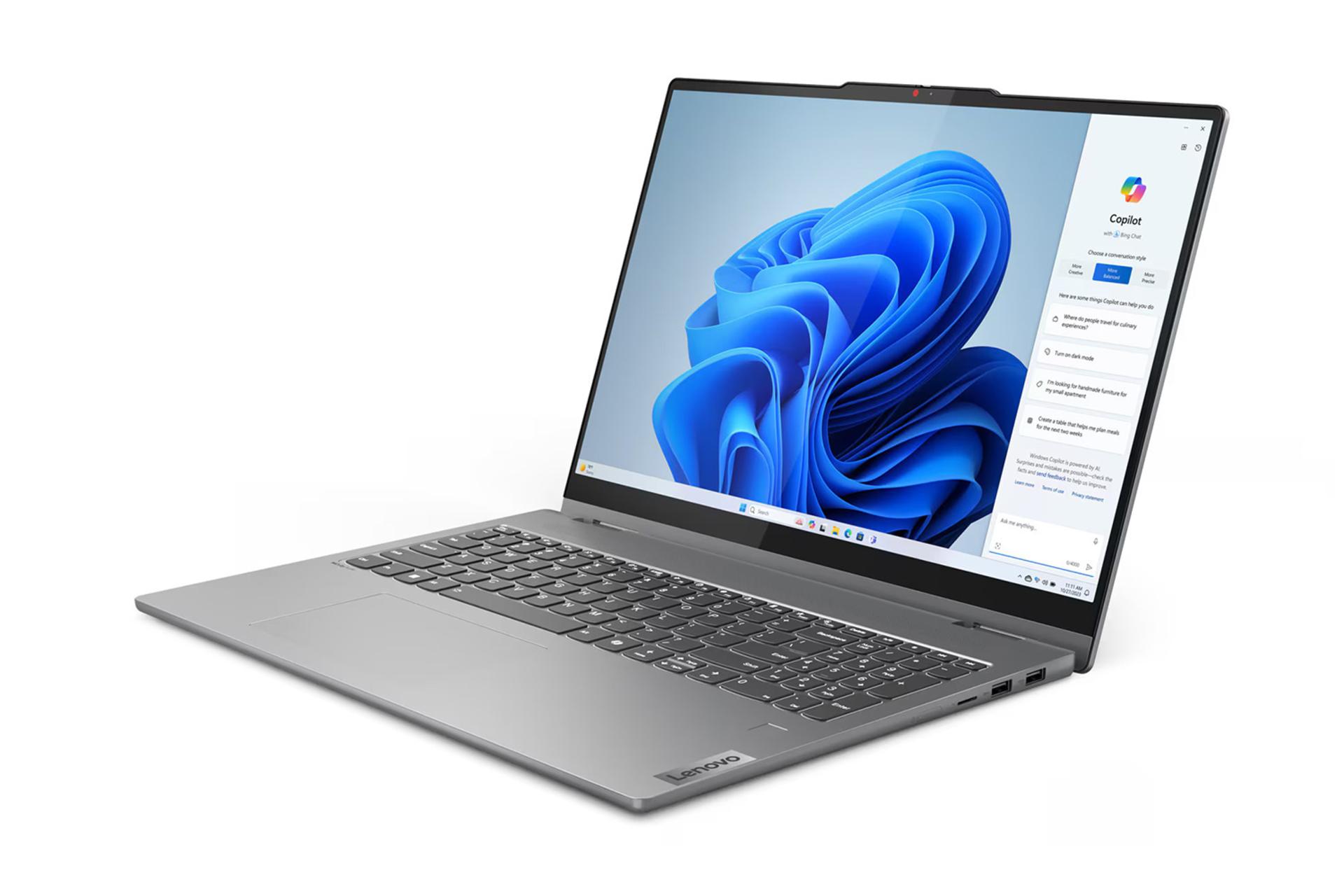 لپ تاپ لنوو Lenovo IdeaPad 5 2-in-1 16IRU9 نمای جلو و راست
