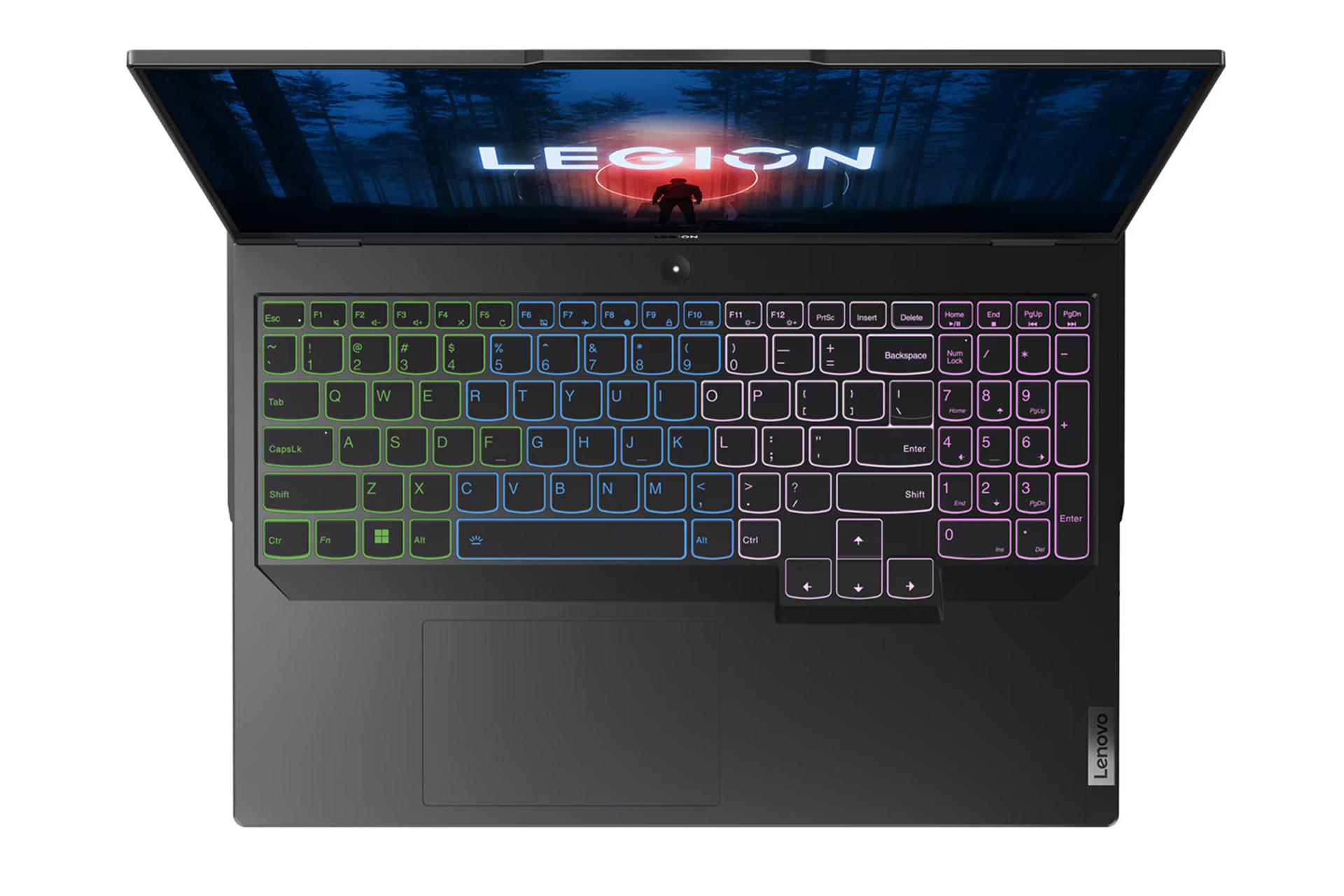 لپ تاپ لنوو Lenovo Legion Pro 5 16ARX8 نمای بالا و کیبورد