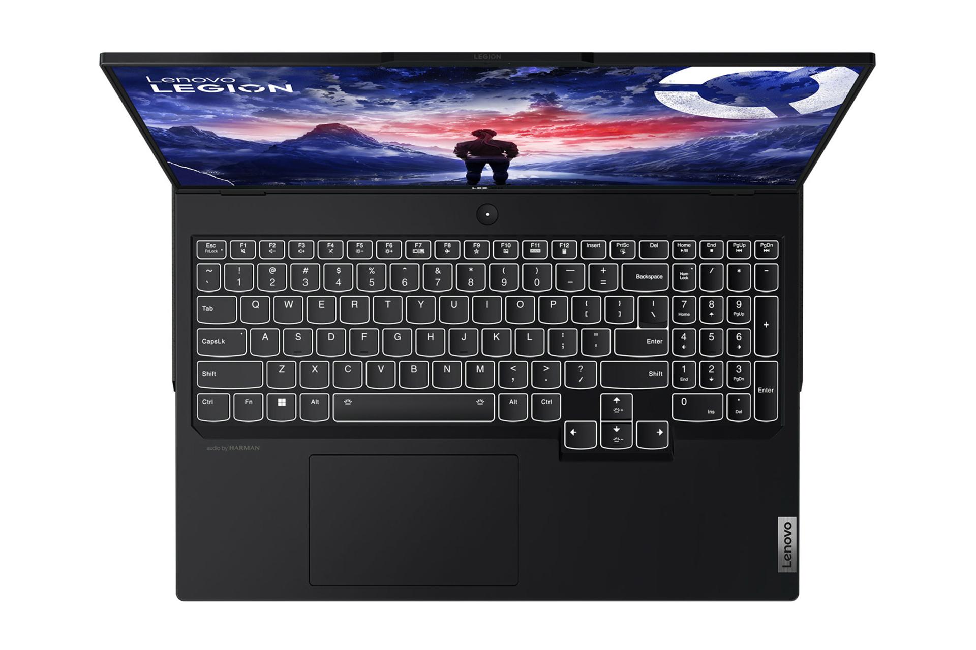 لپ تاپ لنوو Lenovo Legion Pro 7 16IRX9H نمای بالا و کیبورد