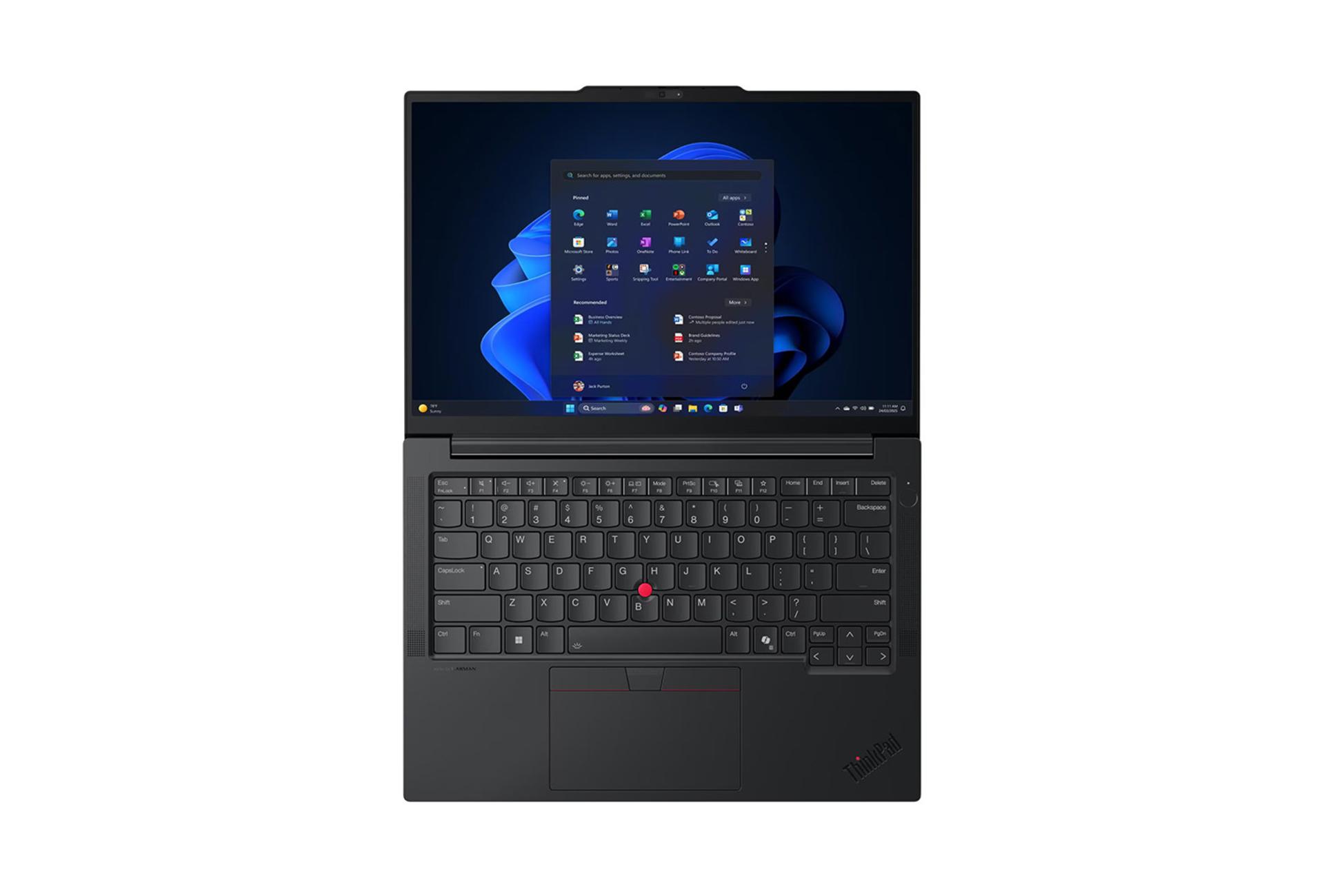 لپ تاپ لنوو Lenovo ThinkPad E14 Gen 7 نمای بالا و کیبورد