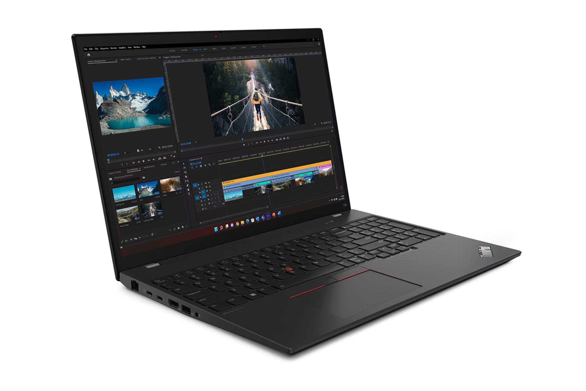 لپ تاپ لنوو Lenovo ThinkPad T16 Gen 2 نمای جلو و چپ