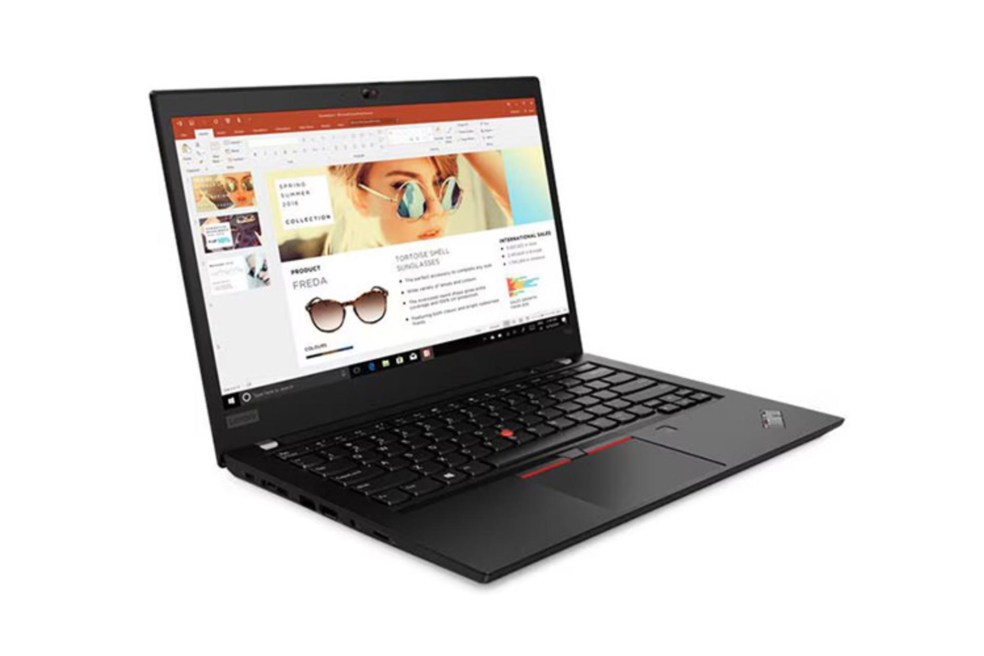لپ تاپ لنوو Lenovo ThinkPad T495 نمای جلو و چپ
