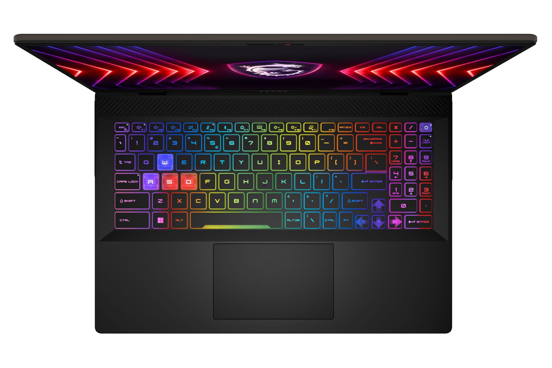 مرجع متخصصين ايران لپ تاپ ام اس آي MSI Sword 16 HX B14V نماي بالا و كيبورد