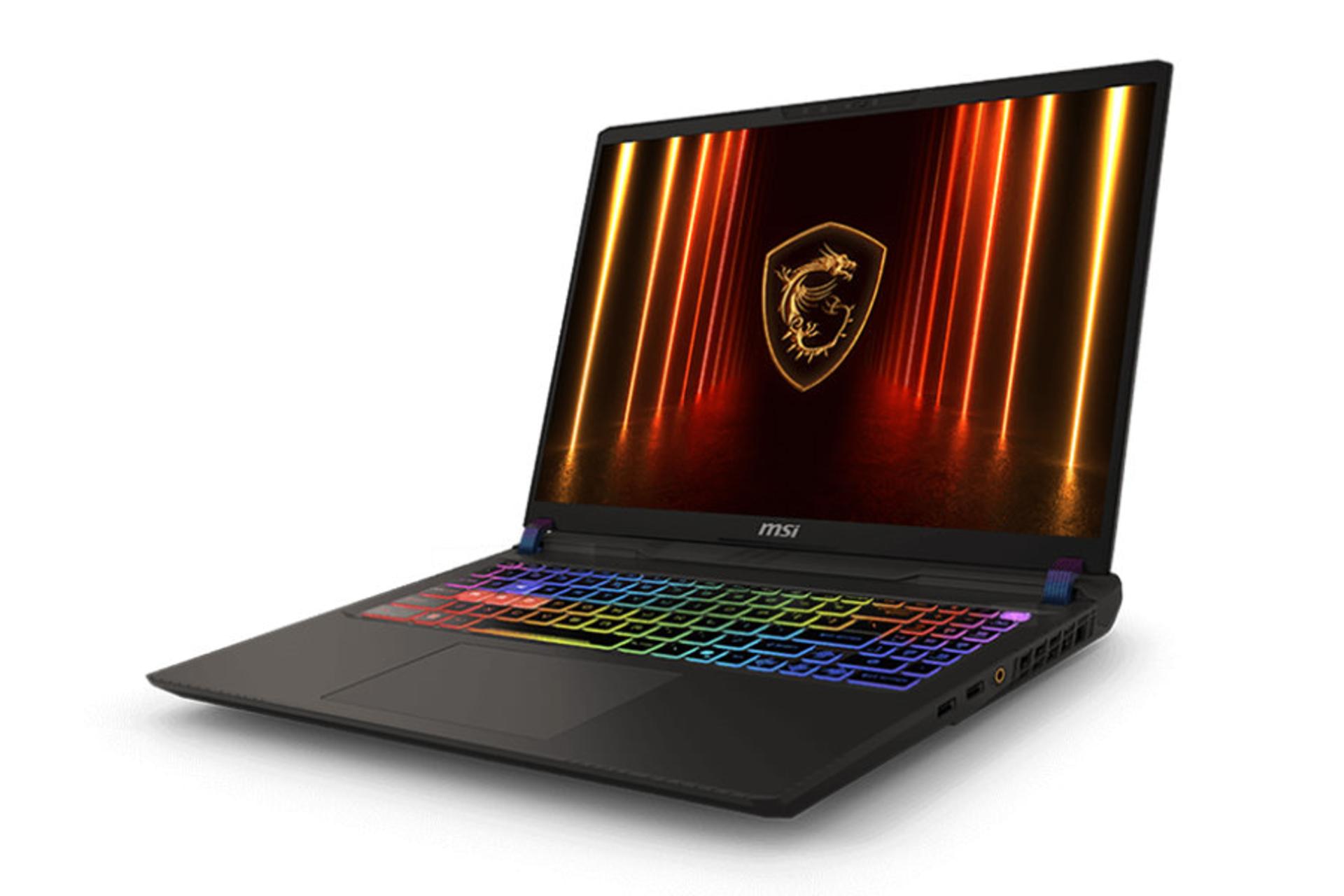 لپ تاپ ام اس آی MSI Vector 16 HX AI A2XW نمای جلو و راست