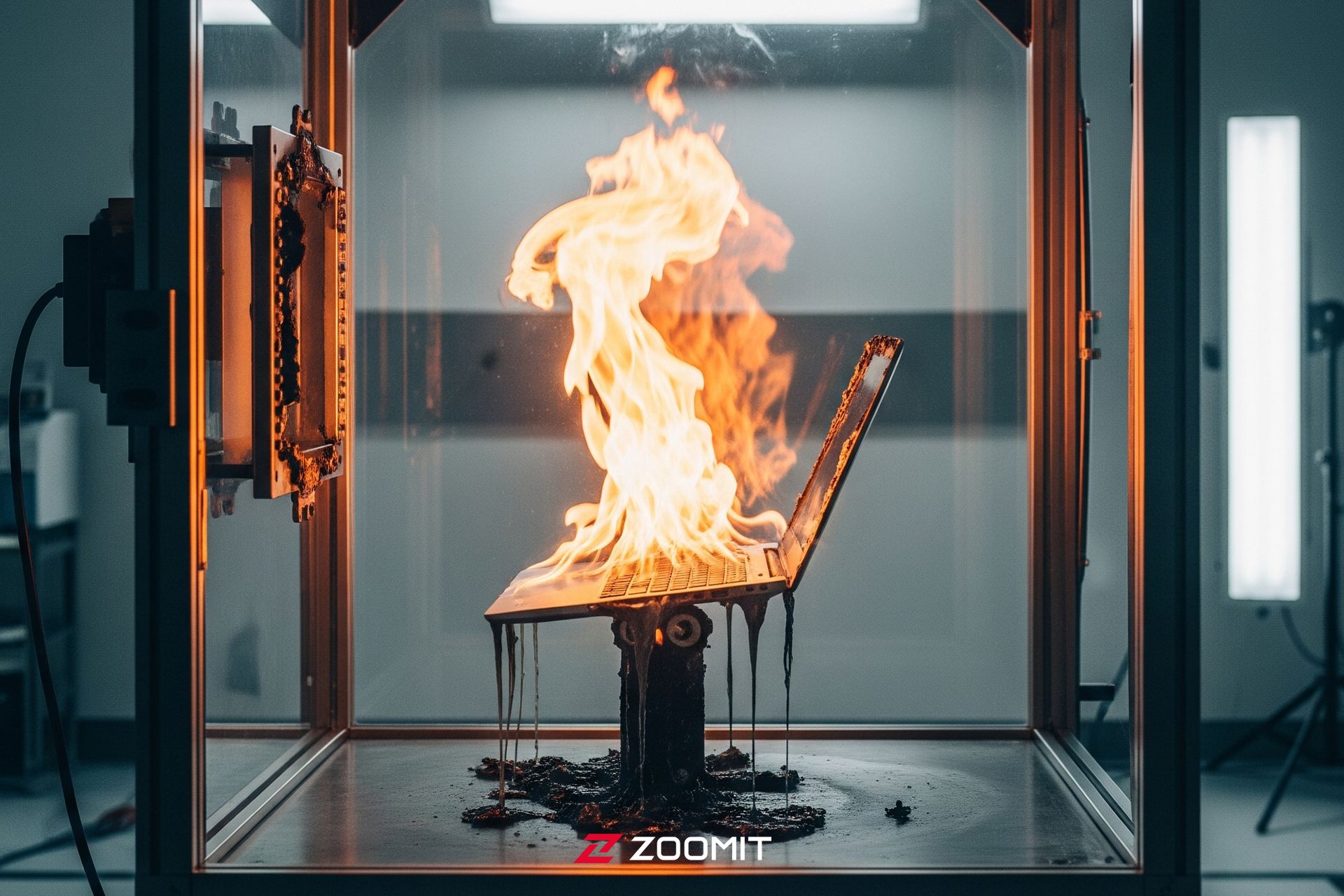 آتش زدن لپتاپ - ساخته‌شده با هوش مصنوعی