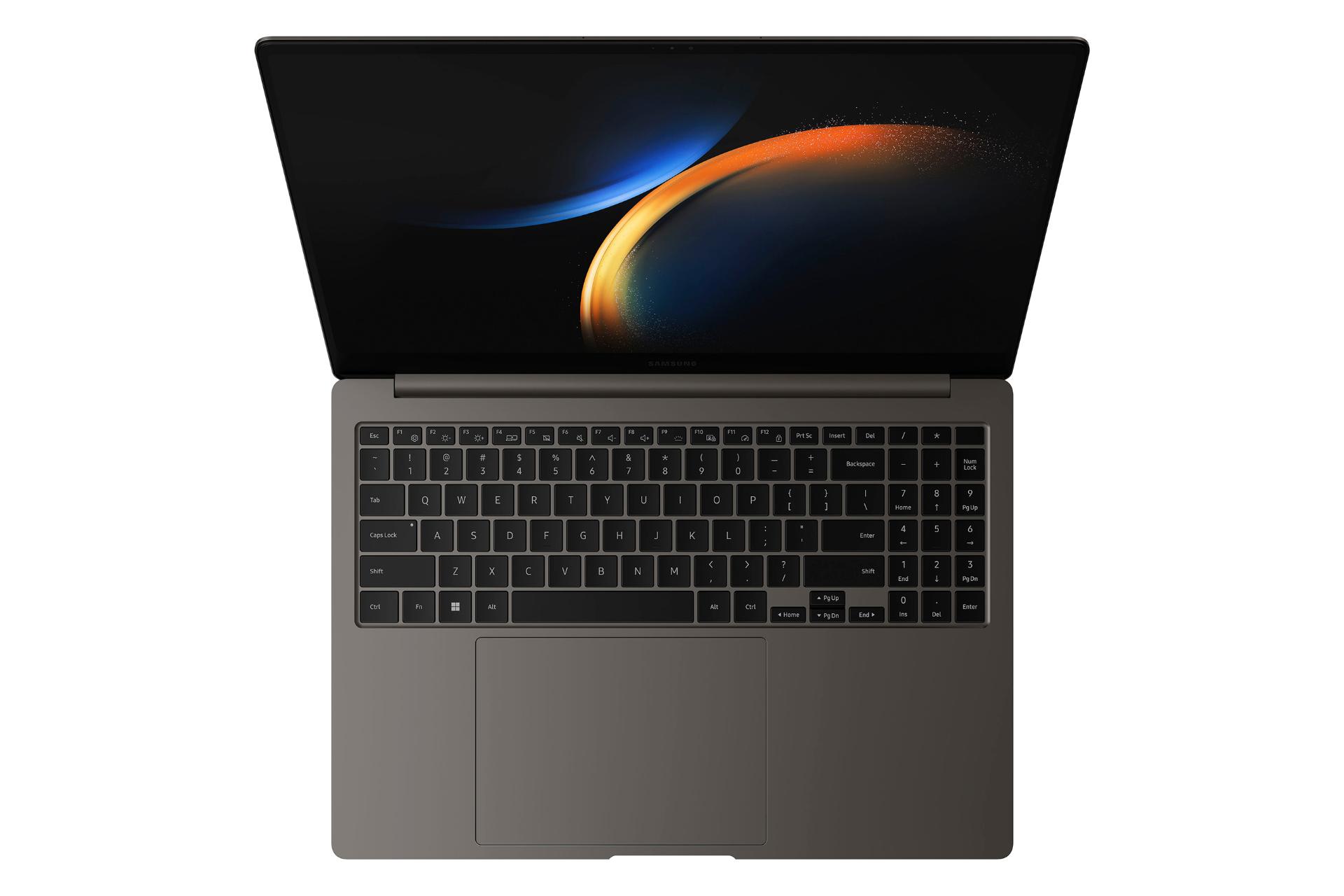 لپ تاپ سامسونگ گلکسی بوک Samsung Galaxy Book3 Ultra نمای بالا و کیبورد