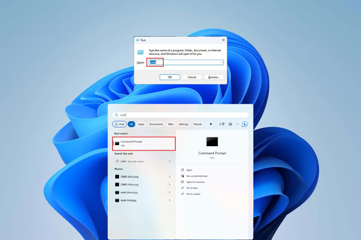 اجرای CMD با دو روش 