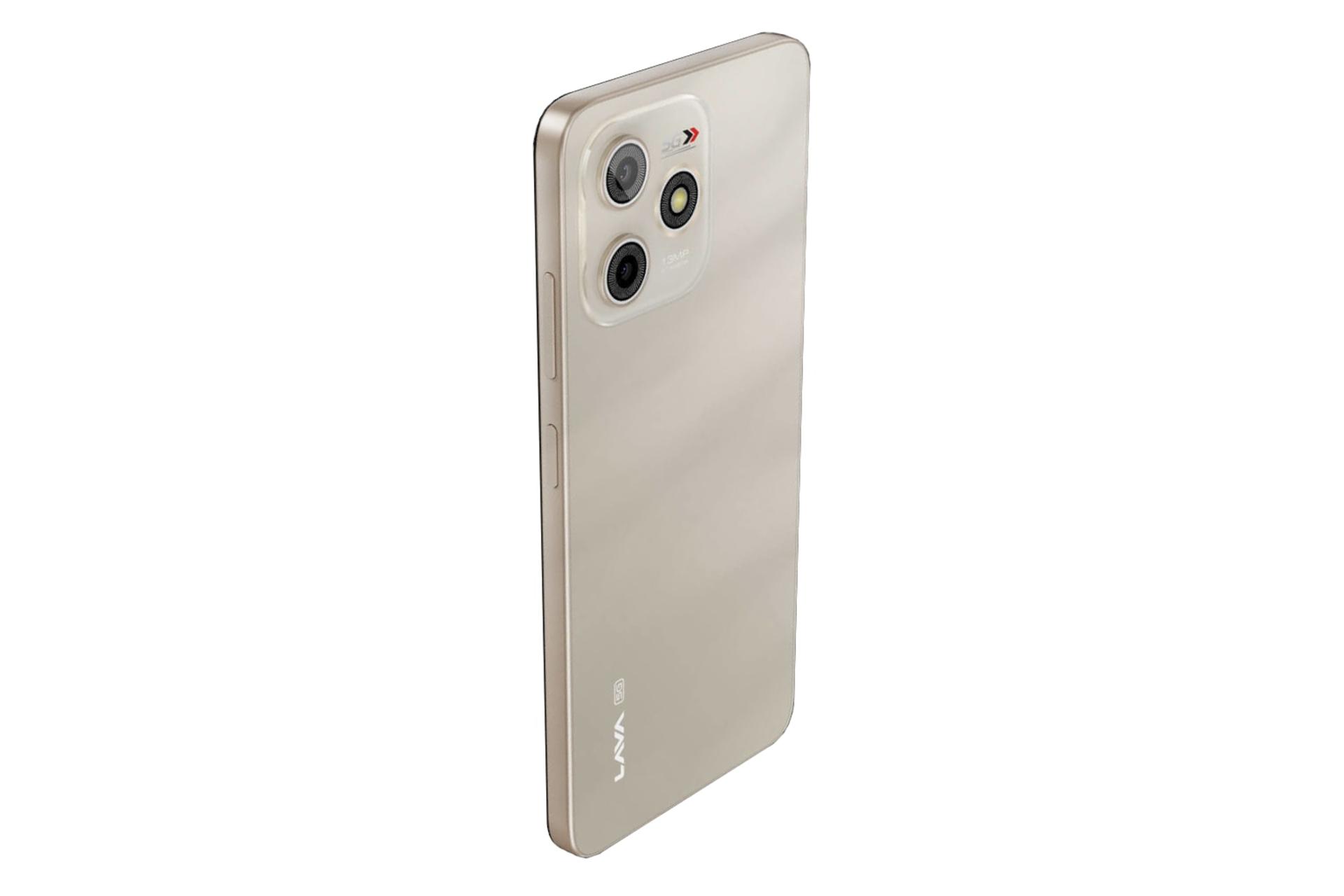 پنل پشت و چینش دوربین گوشی موبایل لاوا Lava Bold N1 5G طلایی