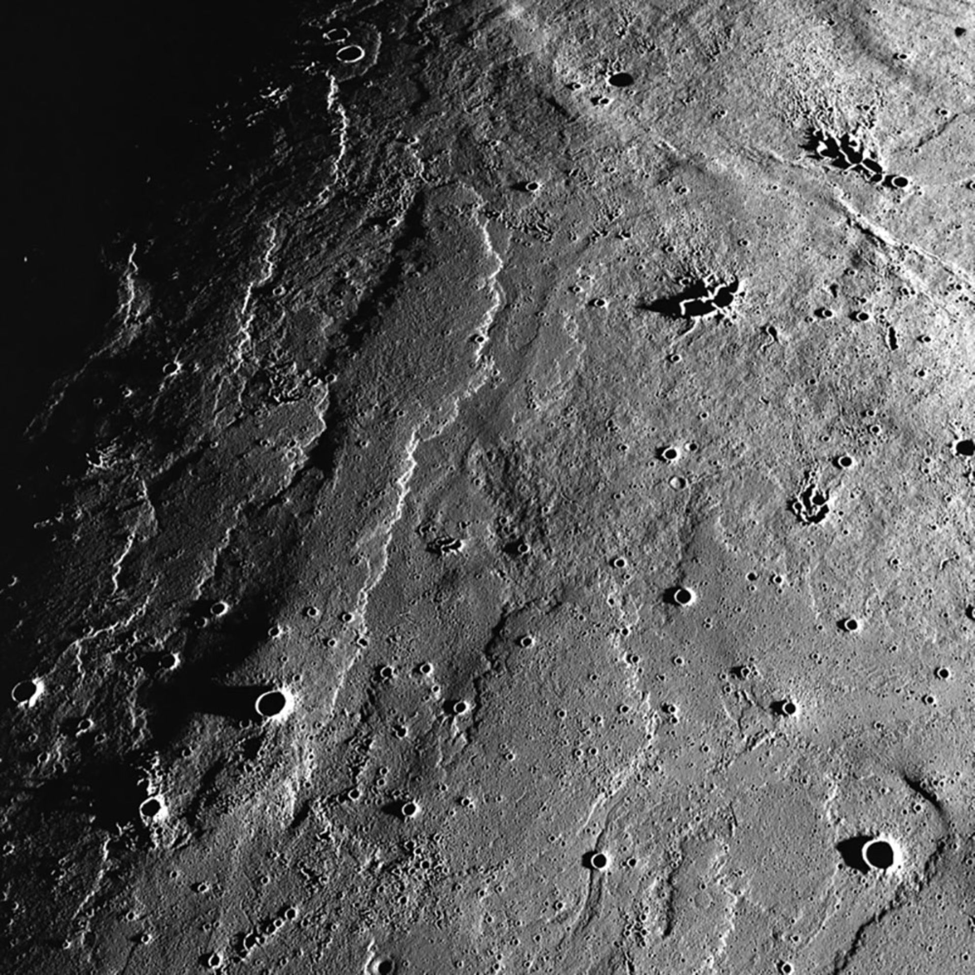 Ancient lava flows on the surface of the moon