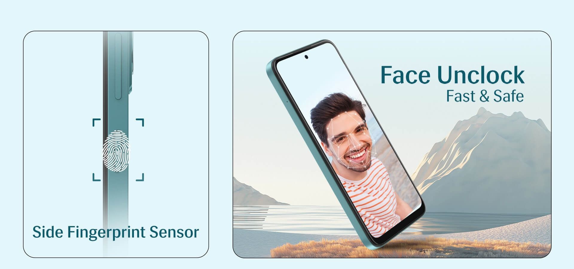 قابلیت تشخیص چهره و بازگشایی با اثر انگشت گوشی لاوا O2
