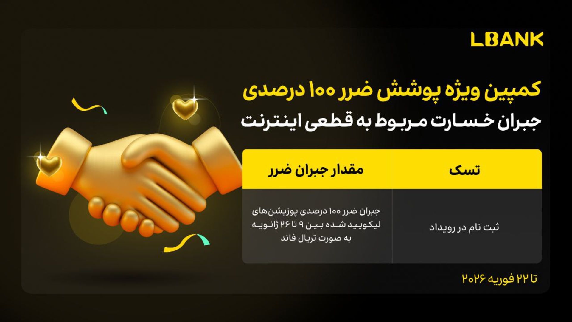 پوستر طرح جبرانی صرافی ال‌بنک