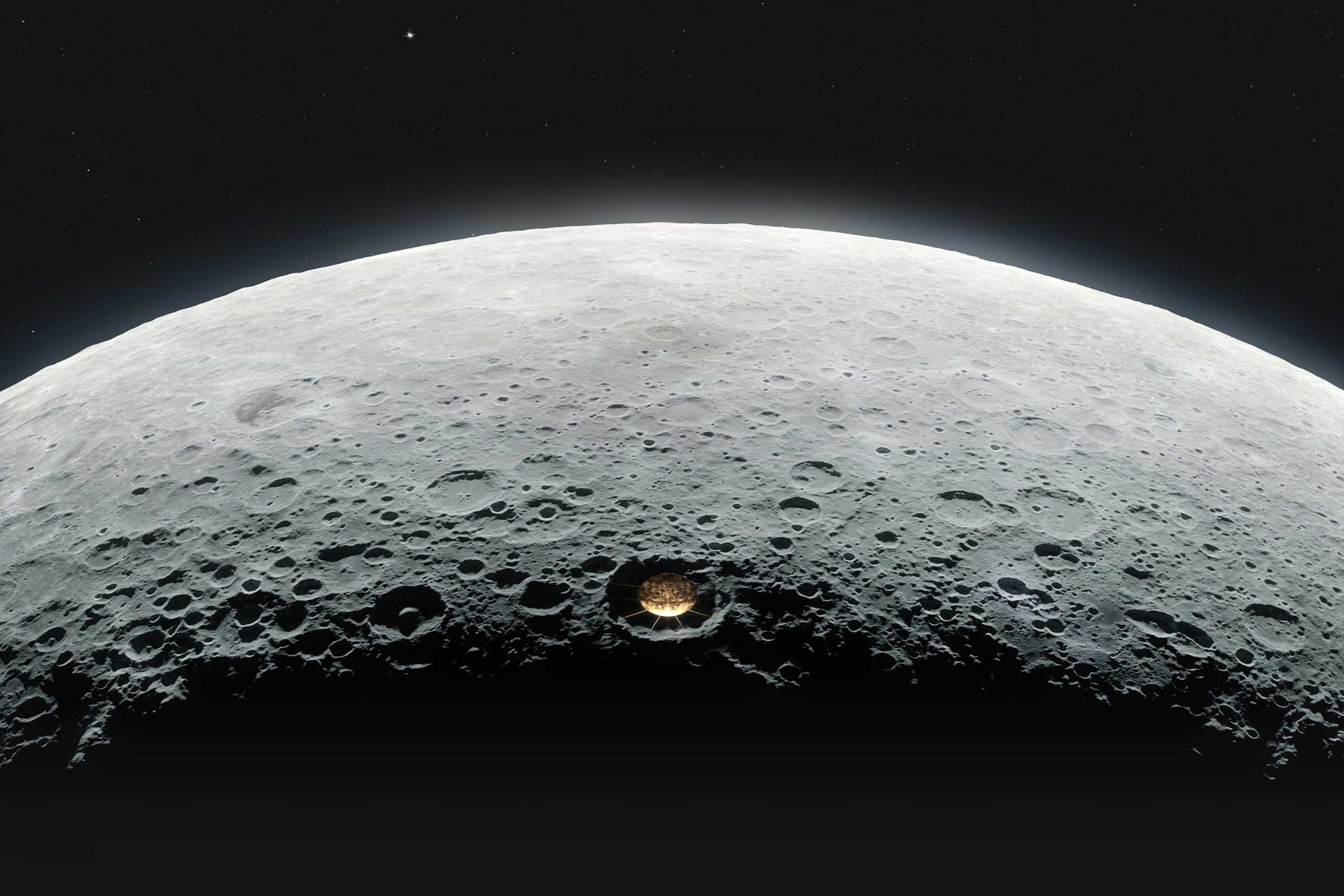تلسکوپ رادیویی دهانه ماه روی سمت تاریک قمری