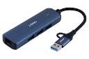 اتصالات هاب USB هاب USB-A/C الدینیو 4 پورت مدل DS-124UC از نمای کناری