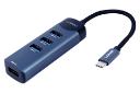 درگاه‌های هاب USB هاب USB-C الدینیو 4 پورت مدل DS-134C از نمای روبرو
