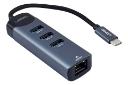 درگاه‌های هاب USB هاب USB-C الدینیو 4 پورت مدل DS-144C از نمای کناری