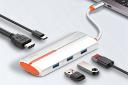 درگاه‌های هاب USB هاب USB-C الدینیو 5 پورت مدل DS-25H از نمای روبرو