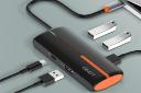 درگاه‌های هاب USB هاب USB-C الدینیو 5 پورت مدل DS-25U از نمای روبرو