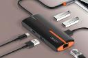 درگاه‌های هاب USB هاب USB-C الدینیو 6 پورت مدل DS-26U از نمای روبرو