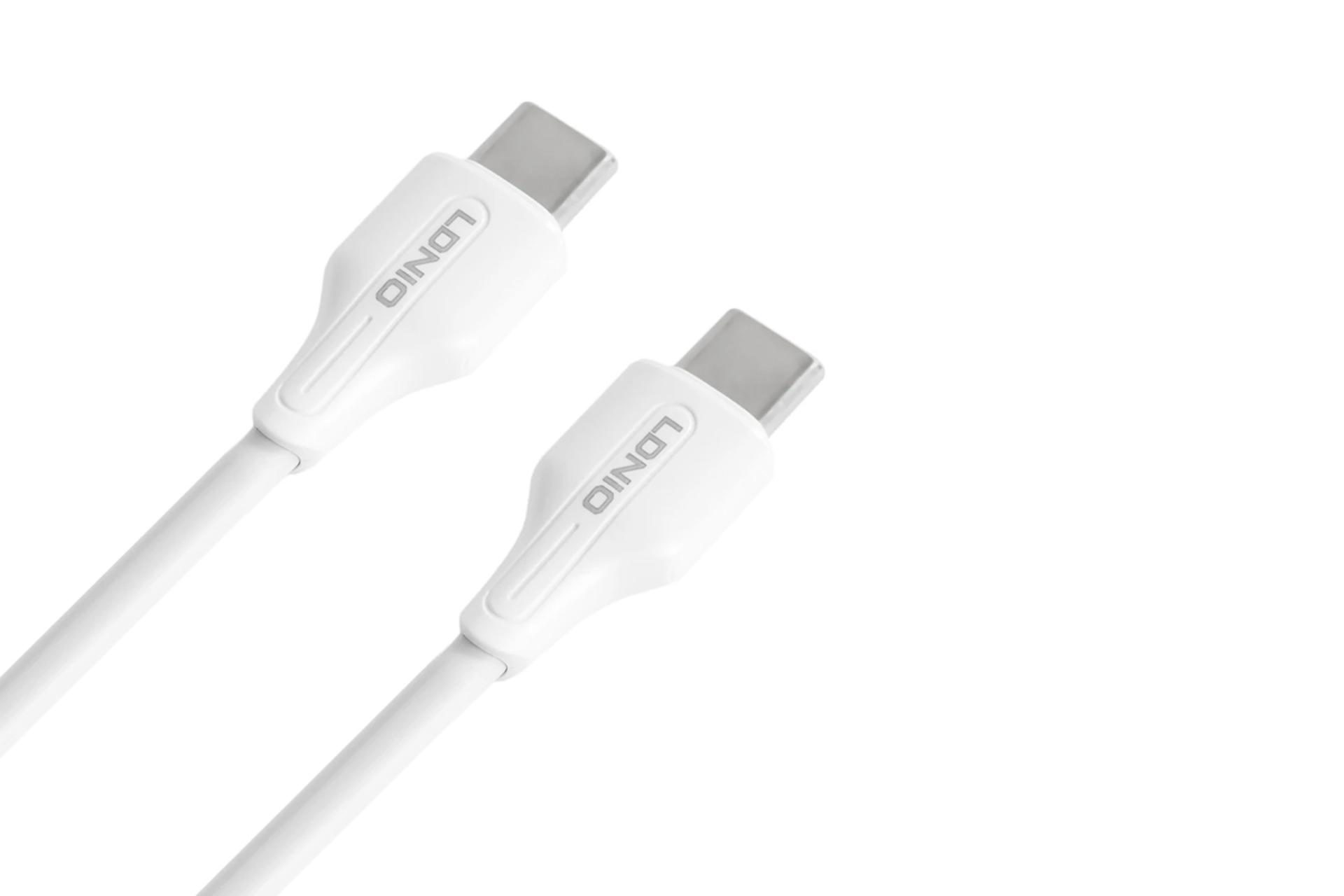 کانکتور و اتصال کابل شارژ USB الدینیو Type-C به Type-C مدل LC121C با طول 1 متر