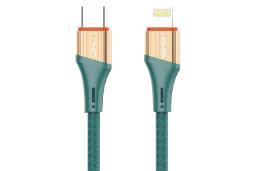 کابل شارژ USB الدینیو Type-C به Lightning مدل LC631i با طول 1 متر سبز