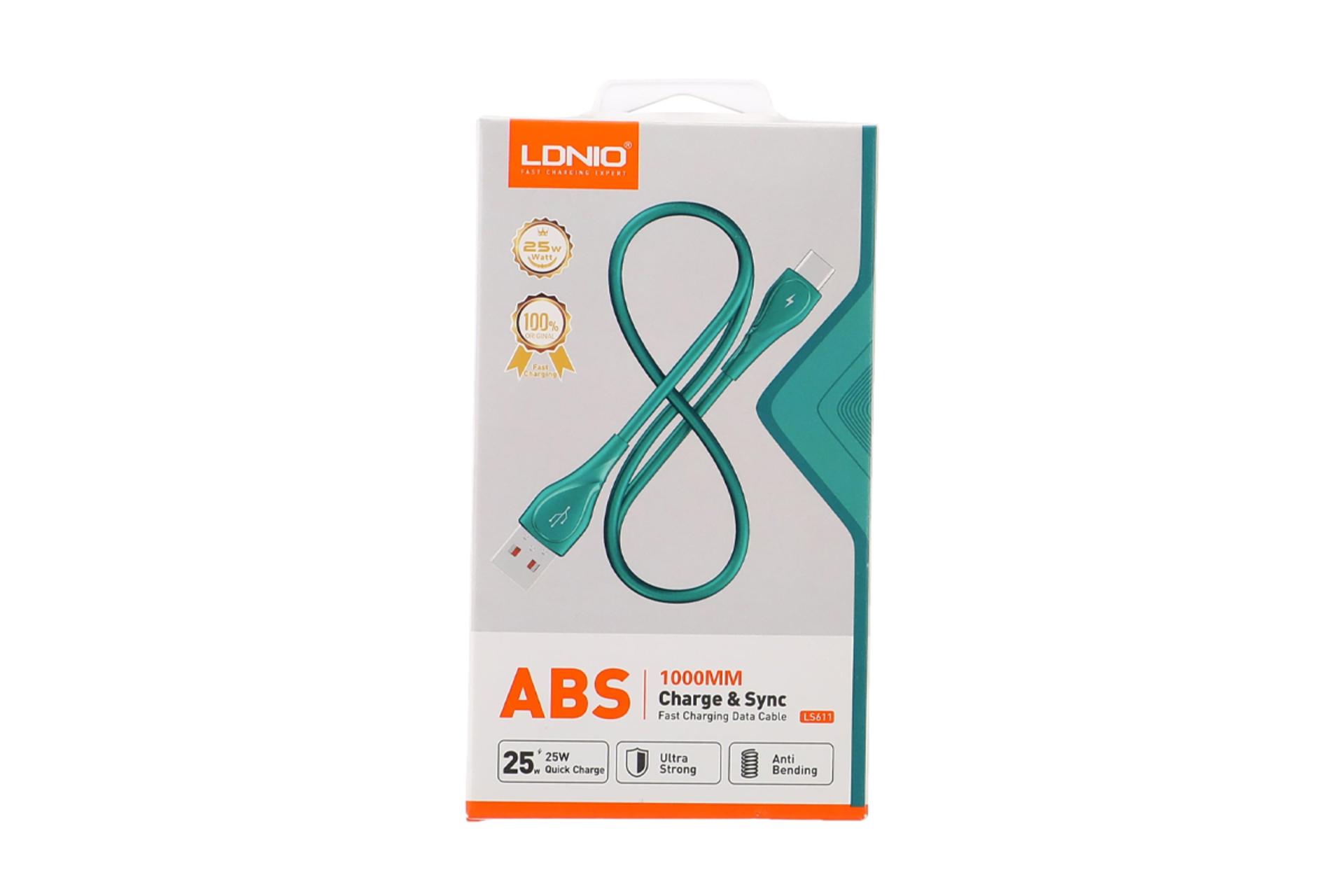 جعبه کابل شارژ USB الدینیو Type-A به Type-C مدل LS611 با طول 1 متر