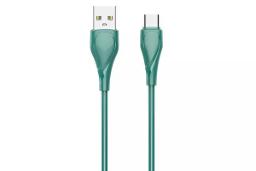 کابل شارژ USB الدینیو Type-A به Type-C مدل LS611 با طول 1 متر رنگ سبز