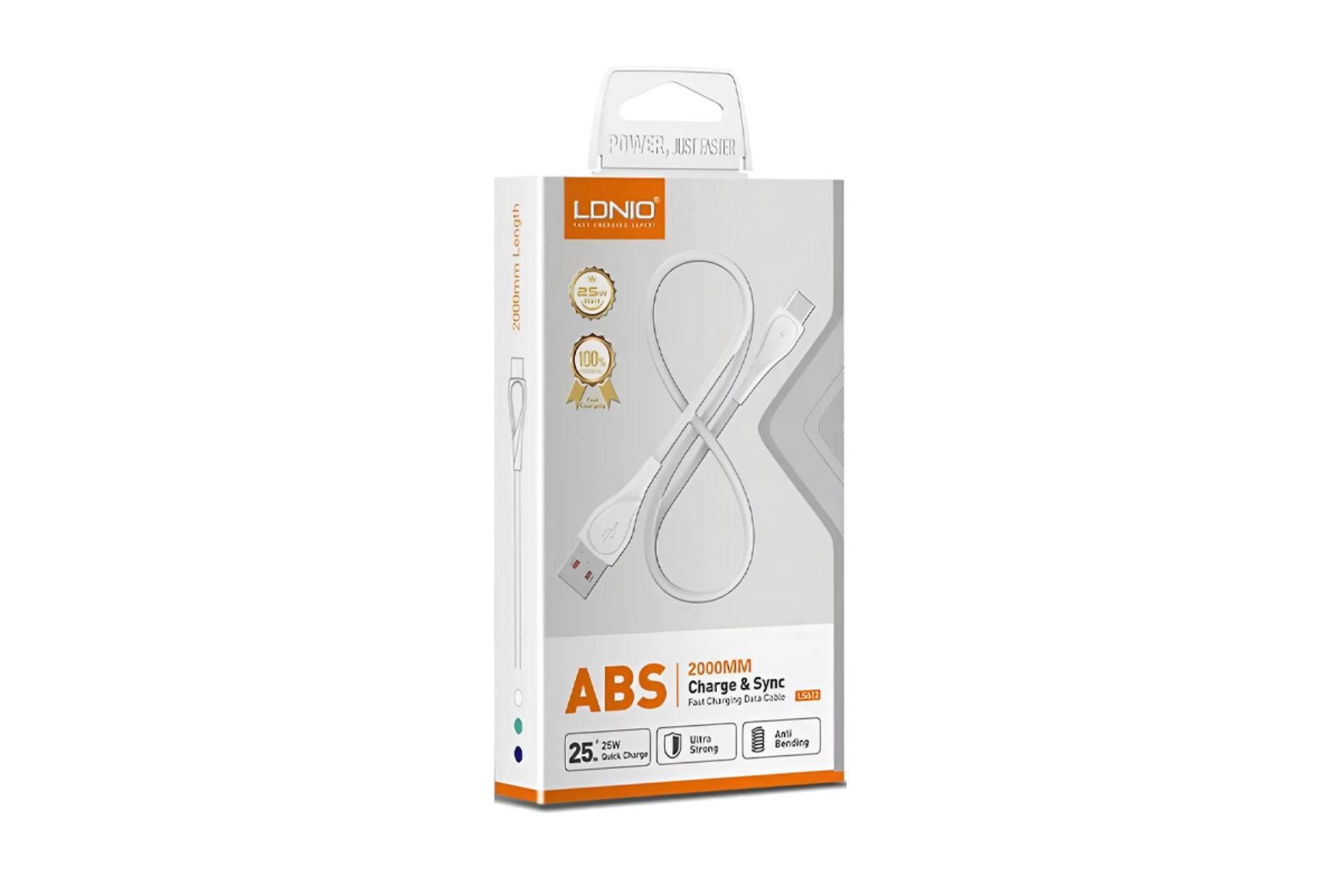 جعبه کابل شارژ USB الدینیو Type-A به Type-C مدل LS612 با طول 2 متر