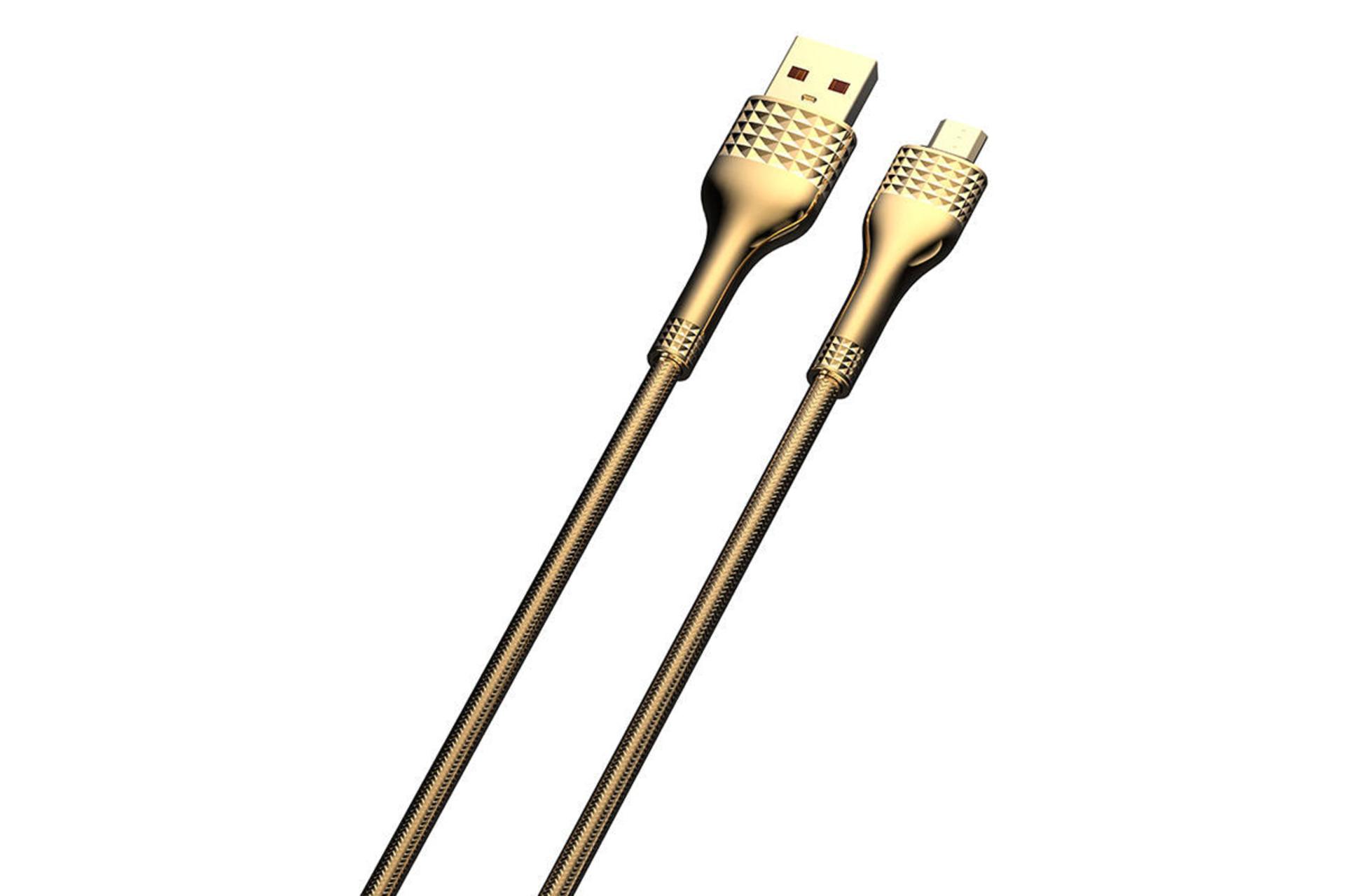 کانکتور و اتصال کابل شارژ USB الدینیو Type-A به Micro-USB مدل LS651 با طول 1 متر