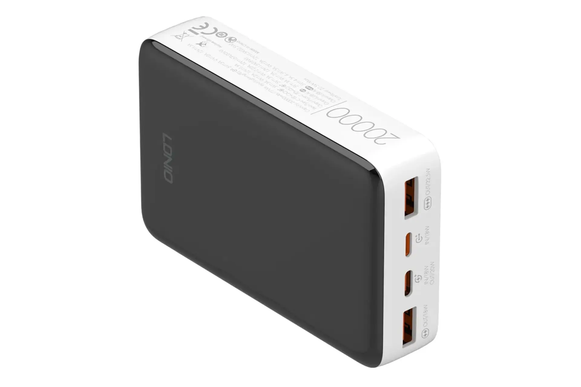 پاور بانک الدینیو LDNIO PQ22 20000mAh از نمای کناری