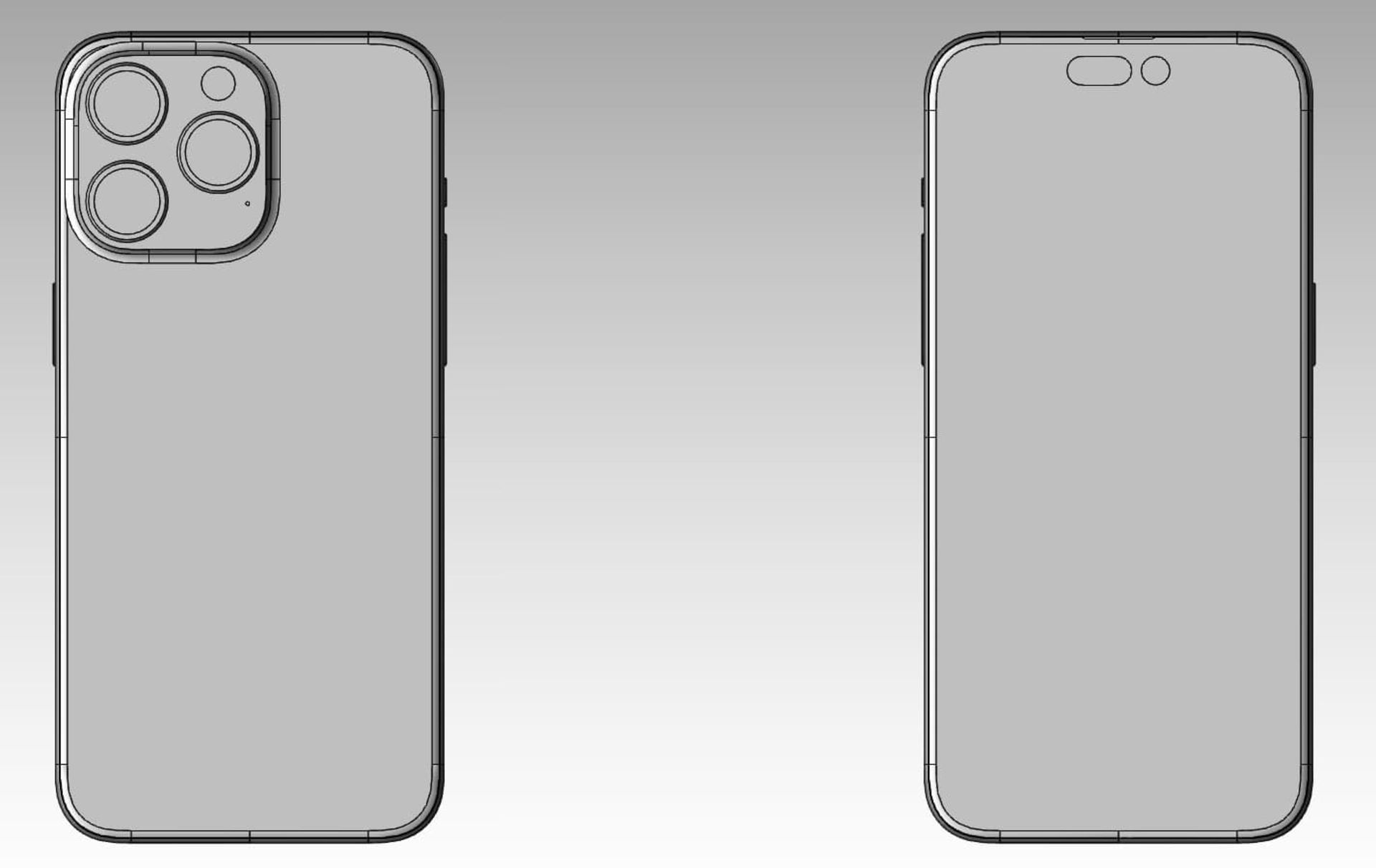 رندر نمایشگر و پشت آیفون ۱۵ پرو مکس اپل