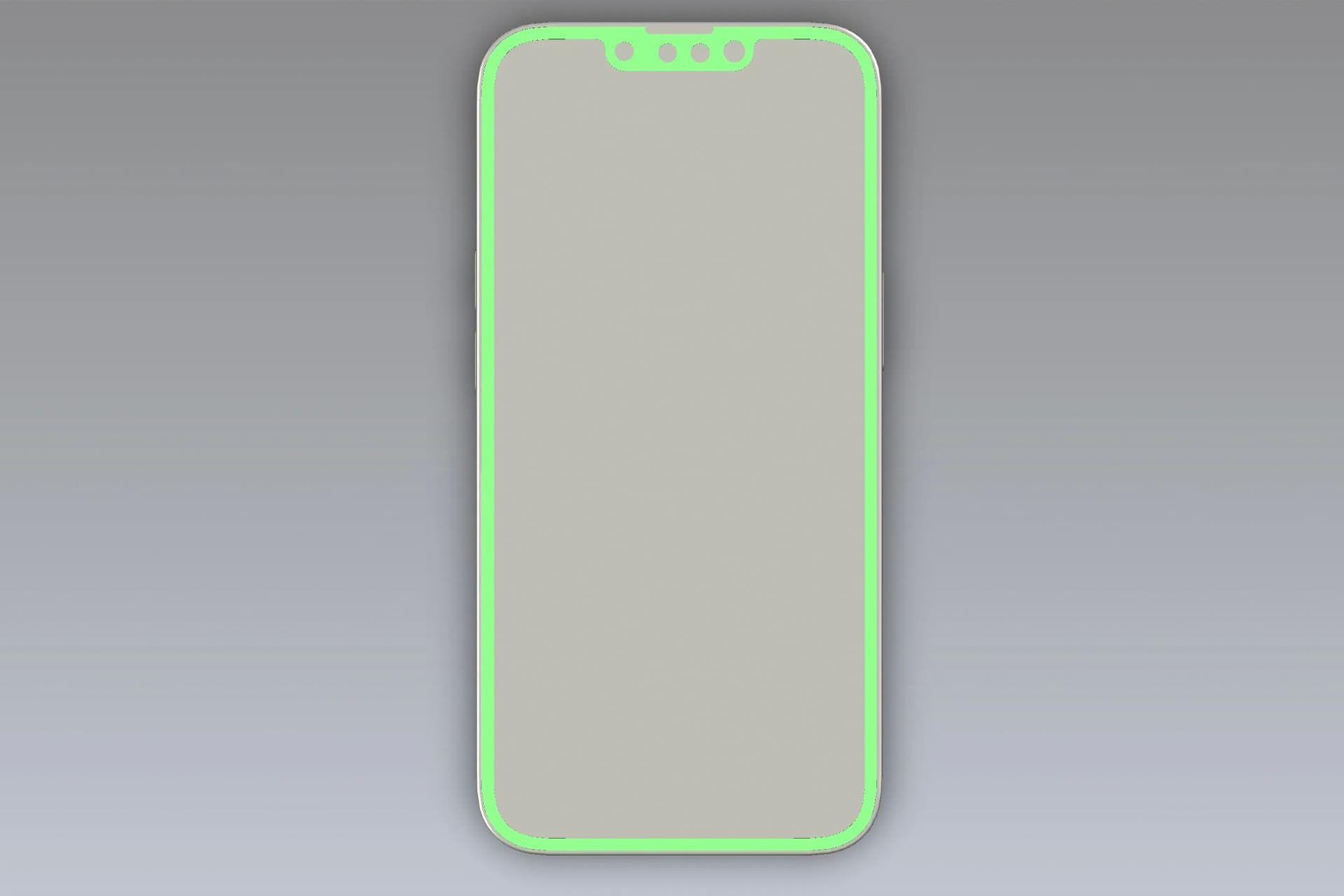 نمای جلو طرح گرافیکی طراحی CAD آیفون SE 4 غیررسمی