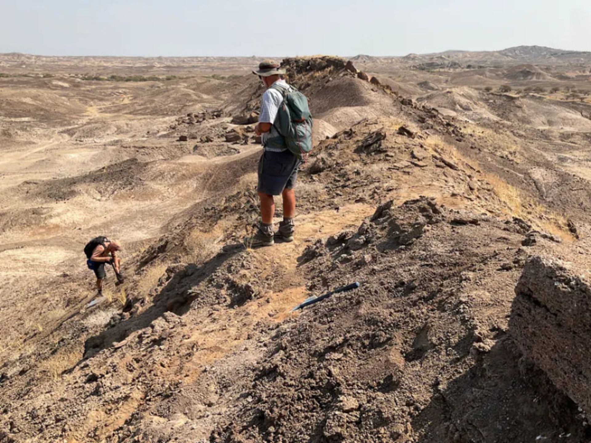 محققان در حال حفاری در منطقه لدی گرارو در اتیوپی