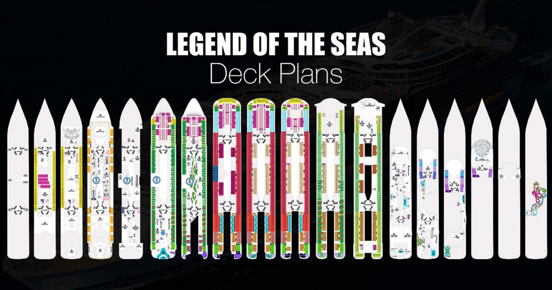 عرشه‌های مختلف کشتی Legend of the Seas