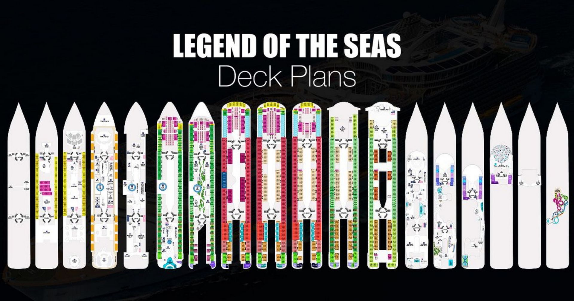 عرشه‌های مختلف کشتی Legend of the Seas