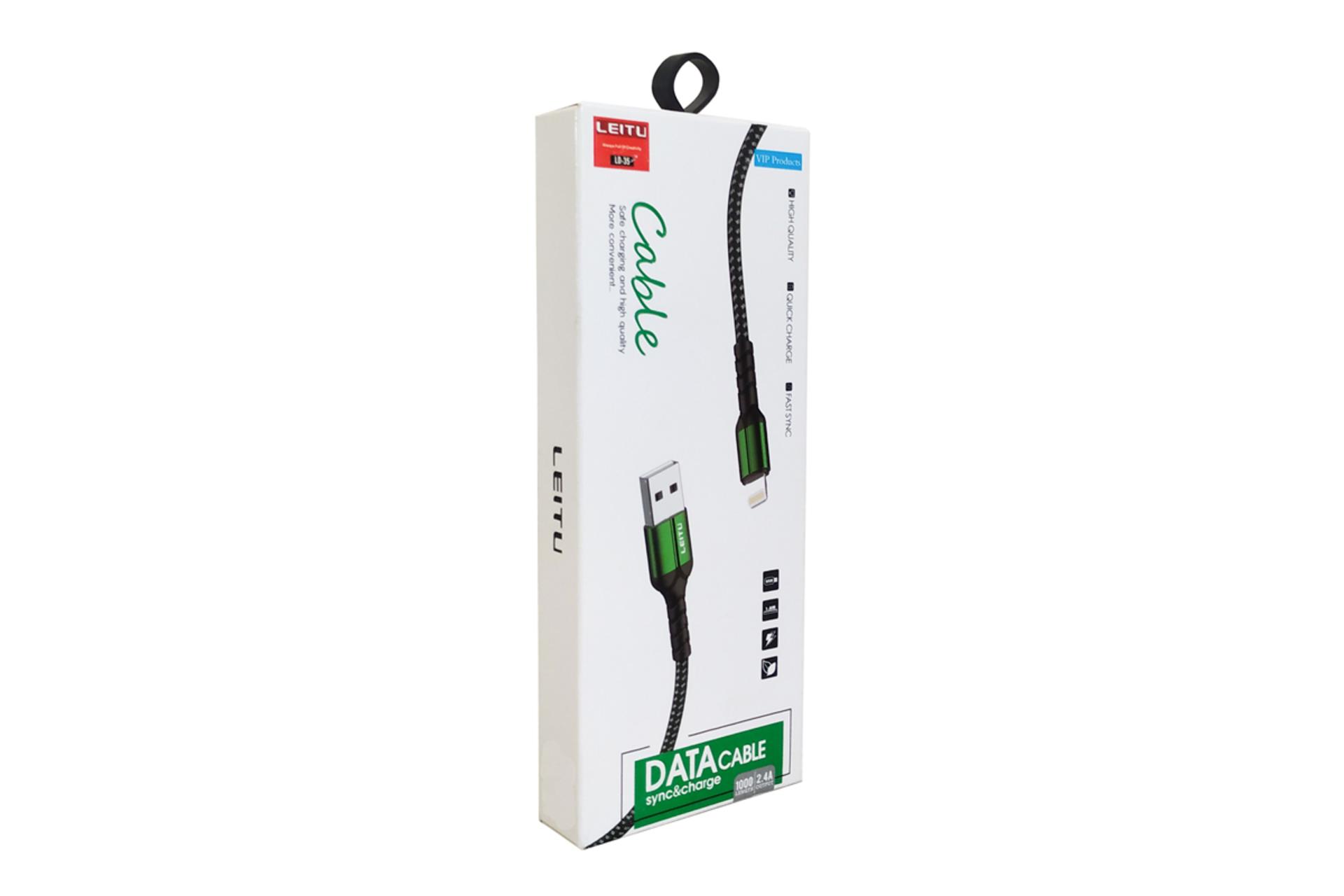 جعبه کابل شارژ USB لیتو Type-A به Lightning مدل LD-35 با طول 1 متر