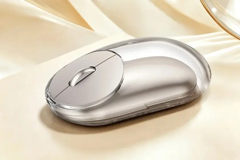ماوس بی‌سیم شفاف لنوو (Lenovo 900) با بدنه کریستالی و طراحی مدرن