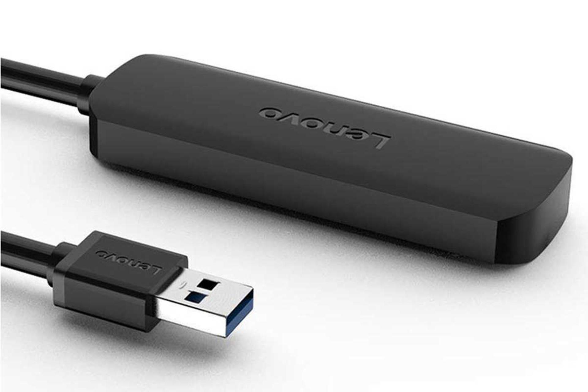 نمای سمت چپ هاب USB-A لنوو 4 پورت مدل A601